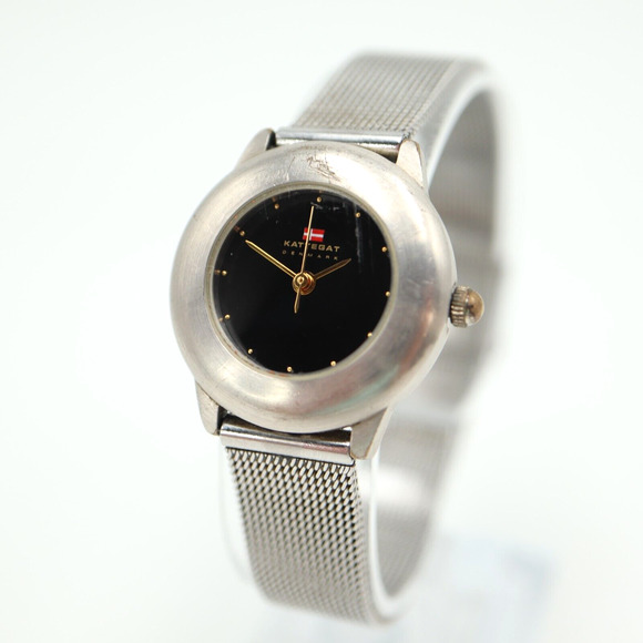Kattegat Denmark Womens Watch 25mm Round Silver Tone Steel Mesh Band New Battery - Picture 1 of 16